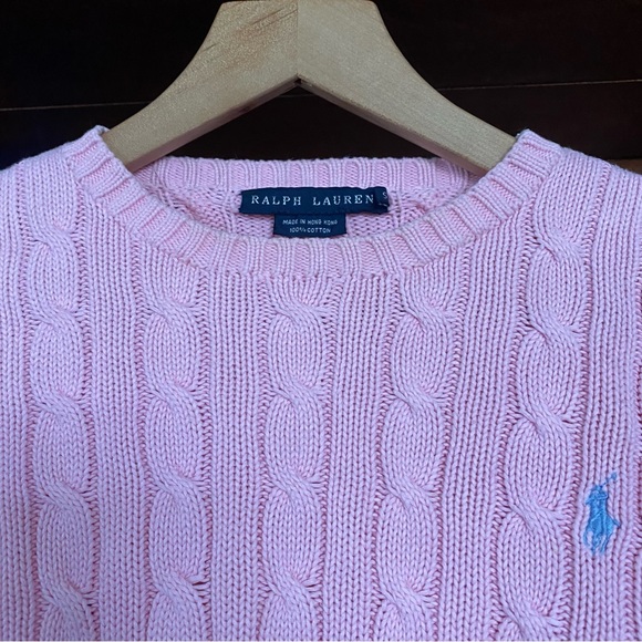 Ralph Lauren Pink Cable Knit Sweater size small - Picture 6 of 7